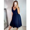 Šaty elegantní společenské na ramínka dámské (S/M ONE SIZE) ITALSKÁ MÓDA IMPSH2280565/DR (Velikost S/M/L, Barva Černá)