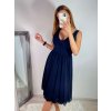 Šaty elegantní společenské na ramínka dámské (S/M ONE SIZE) ITALSKÁ MÓDA IMPSH2280565/DR (Velikost S/M/L, Barva Černá)
