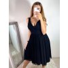 Šaty elegantní společenské na ramínka dámské (S/M ONE SIZE) ITALSKÁ MÓDA IMPSH2280565/DR (Velikost S/M/L, Barva Černá)