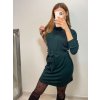 Šaty úpletové s rolákem a páskem dlouhý rukáv dámské (S/M/L ONE SIZE) ITALSKÁ MÓDA IMWB22371/DR (Velikost M/L, Barva Černá)