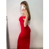 Šaty elegantní plesové dlouhé carmen dámské (S/M ONE SIZE) ITALSKá MóDA IMM2251830/DR (Velikost S/M/L, Barva bílá)