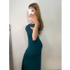 Šaty elegantní plesové dlouhé carmen dámské (S/M ONE SIZE) ITALSKá MóDA IMM2251830/DR (Velikost S/M/L, Barva bílá)