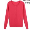 Svetr tenký na knoflíčky dlouhý rukáv dámský (S/M ONE SIZE) ITALSKá MóDA IMM22Fd5803/DR (Velikost S/M/L, Barva Černá)