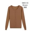 Svetr tenký na knoflíčky dlouhý rukáv dámský (S/M ONE SIZE) ITALSKá MóDA IMM22Fd5803/DR (Velikost S/M/L, Barva Černá)