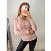 Svetr tenký na knoflíčky dlouhý rukáv dámský (S/M ONE SIZE) ITALSKá MóDA IMM22Fd5803/DR (Velikost S/M/L, Barva Černá)