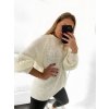 Svetr oversize pletený se stojáčkem dlouhý rukáv dámský (S/M ONE SIZE) ITALSKÁ MÓDA IMM22VN22738/DU (Velikost S/M/L, Barva fialová)