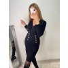 Šaty elegantní úpletové  dlouhý rukáv dámské (S/M ONE SIZE) FRANCOUZSKÁ MÓDA FMWKK22MCY03619/DU (Velikost S/M/L, Barva bílá)