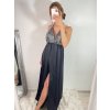 Šaty dlouhé elegantní s flitry na ramínka dámské (S/M ONE SIZE) ITALSKÁ MÓDA IMWD223775/UL