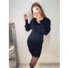 Šaty úpletové elegantní dlouhý rukáv dámské (S/M ONE SIZE) FRANCOUZSKÁ MÓDA FMWT22F52397/DR (Velikost S/M/L, Barva béžová)