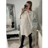 Šaty pletené s rolákem dlouhý rukáv dámské (S/M ONE SIZE) ITALSKÁ MÓDA IM4227200/DR (Velikost S/M/L, Barva béžová)