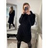 Šaty pletené s rolákem dlouhý rukáv dámské (S/M ONE SIZE) ITALSKÁ MÓDA IM4227200/DR (Velikost S/M/L, Barva béžová)