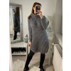 Šaty pletené s rolákem dlouhý rukáv dámské (S/M ONE SIZE) ITALSKÁ MÓDA IM4227200/DR (Velikost S/M/L, Barva béžová)