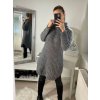 Šaty pletené s rolákem dlouhý rukáv dámské (S/M ONE SIZE) ITALSKÁ MÓDA IM4227200/DR (Velikost S/M/L, Barva béžová)
