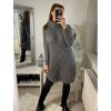 Šaty pletené s rolákem dlouhý rukáv dámské (S/M ONE SIZE) ITALSKÁ MÓDA IM4227200/DR (Velikost S/M/L, Barva béžová)
