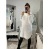 Šaty pletené s rolákem dlouhý rukáv dámské (S/M ONE SIZE) ITALSKÁ MÓDA IMM22UN22172/DR (Velikost S/M/L, Barva bílá)