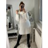 Šaty pletené s rolákem dlouhý rukáv dámské (S/M ONE SIZE) ITALSKÁ MÓDA IMM22UN22172/DR (Velikost S/M/L, Barva bílá)