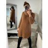 Šaty pletené s rolákem dlouhý rukáv dámské (S/M ONE SIZE) ITALSKÁ MÓDA IMM22UN22172/DR (Velikost S/M/L, Barva bílá)