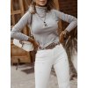 Svetr úpletový s rolákem dlouhý rukáv dámský (S/M ONE SIZE) ITALSKÁ MÓDA EXTRA ME IMM22FD9076/DR (Velikost S/M/L, Barva béžová)