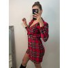 Šaty elegantní košilové dlouhý rukáv dámské (S-XL) ITALSKÁ MÓDA IMWKK223997/DU (Velikost S, Barva červená)