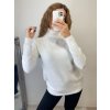 Svetr teplý pletený s rolákem dlouhý rukáv dámský (S/M ONE SIZE) ITALSKÁ MÓDA IMPSS22S8690/DR (Velikost S/M/L, Barva béžová smetanová)