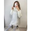 Šaty pletené oversize s rolákem dlouhý rukáv dámské (S/M/L ONE SIZE) ITALSKÁ MÓDA IMPLI228123/DR (Velikost M/L, Barva bílá)