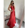 Šaty elegantní společenské dlouhé na ramínka dámské (S/M ONE SIZE) ITALSKÁ MÓDA IMPSH2280608/DU (Velikost S/M/L, Barva červená)