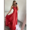 Šaty elegantní společenské dlouhé na ramínka dámské (S/M ONE SIZE) ITALSKÁ MÓDA IMPSH2280608/DU (Velikost S/M/L, Barva červená)