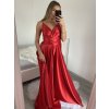 Šaty elegantní společenské dlouhé na ramínka dámské (S/M ONE SIZE) ITALSKÁ MÓDA IMPSH2280608/DU (Velikost S/M/L, Barva červená)