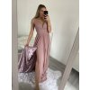 Šaty společenské dlouhé na ramínka dámské (S/M ONE SIZE) ITALSKÁ MÓDA IMPSH2260031/DU (Velikost S/M/L, Barva růžová starorůžová)