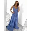 Šaty společenské dlouhé na ramínka dámské (S/M ONE SIZE) ITALSKÁ MÓDA IMPSH2260031/DU (Velikost S/M/L, Barva růžová starorůžová)