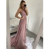 Šaty společenské dlouhé na ramínka dámské (S/M ONE SIZE) ITALSKÁ MÓDA IMPSH2260031/DU (Velikost S/M/L, Barva růžová starorůžová)