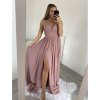 Šaty společenské dlouhé na ramínka dámské (S/M ONE SIZE) ITALSKÁ MÓDA IMPSH2260031/DU (Velikost S/M/L, Barva růžová starorůžová)