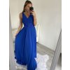 Šaty elegantní společenské na ramínka dámské (S/M ONE SIZE) ITALSKÁ MÓDA IMPSH2280628/DU (Velikost S/M/L, Barva modrá královská)