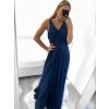 Šaty elegantní společenské na ramínka dámské (S/M ONE SIZE) ITALSKÁ MÓDA IMPSH2280628/DU (Velikost S/M/L, Barva modrá královská)