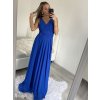 Šaty elegantní společenské na ramínka dámské (S/M ONE SIZE) ITALSKÁ MÓDA IMPSH2280628/DU (Velikost S/M/L, Barva modrá královská)