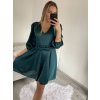 Šaty elegantní saténové dlouhý rukáv dámské (S/M/L ONE SIZE) ITALSKÁ MÓDA IMWB224072/DR (Velikost M/L, Barva červená)