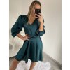 Šaty elegantní saténové dlouhý rukáv dámské (S/M/L ONE SIZE) ITALSKÁ MÓDA IMWB224072/DR (Velikost M/L, Barva červená)