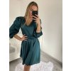 Šaty elegantní saténové dlouhý rukáv dámské (S/M/L ONE SIZE) ITALSKÁ MÓDA IMWB224072/DR (Velikost M/L, Barva červená)