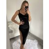 Šaty elegantní sametové na ramínka dámské (S/M ONE SIZE) ITALSKÁ MÓDA IMWKK221049/DU (Velikost S/M/L, Barva Černá)