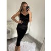 Šaty elegantní sametové na ramínka dámské (S/M ONE SIZE) ITALSKÁ MÓDA IMWKK221049/DU (Velikost S/M/L, Barva Černá)