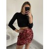Sukně krátká třpytivá s flitry dámská (S/M ONE SIZE) ITALSKÁ MÓDA IMM22fl1026/DU (Velikost S/M/L, Barva Černá)