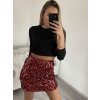 Sukně krátká třpytivá s flitry dámská (S/M ONE SIZE) ITALSKÁ MÓDA IMM22fl1026/DU (Velikost S/M/L, Barva Černá)