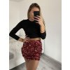 Sukně krátká třpytivá s flitry dámská (S/M ONE SIZE) ITALSKÁ MÓDA IMM22fl1026/DU (Velikost S/M/L, Barva Černá)