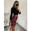 Sukně krátká třpytivá s flitry dámská (S/M ONE SIZE) ITALSKÁ MÓDA IMM22fl1026/DU (Velikost S/M/L, Barva Černá)