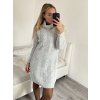 Šaty pletené s rolákem dlouhý rukáv dámské (S/M/L ONE SIZE) ITALSKá MóDA IM4221085/DU (Velikost S/M/L, Barva béžová)