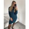 Šaty pletené s rolákem dlouhý rukáv dámské (S/M/L ONE SIZE) ITALSKá MóDA IM4221085/DU (Velikost S/M/L, Barva béžová)