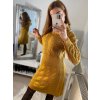 Šaty pletené s rolákem dlouhý rukáv dámské (S/M/L ONE SIZE) ITALSKá MóDA IM4221085/DU (Velikost S/M/L, Barva béžová)