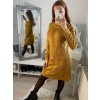 Šaty pletené s rolákem dlouhý rukáv dámské (S/M/L ONE SIZE) ITALSKá MóDA IM4221085/DU (Velikost S/M/L, Barva béžová)