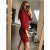 Šaty pletené s rolákem dlouhý rukáv dámské (S/M/L ONE SIZE) ITALSKá MóDA IM4221085/DU (Velikost S/M/L, Barva béžová)