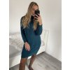 Šaty pletené s rolákem dlouhý rukáv dámské (S/M/L ONE SIZE) ITALSKá MóDA IM4221085/DU (Velikost S/M/L, Barva béžová)